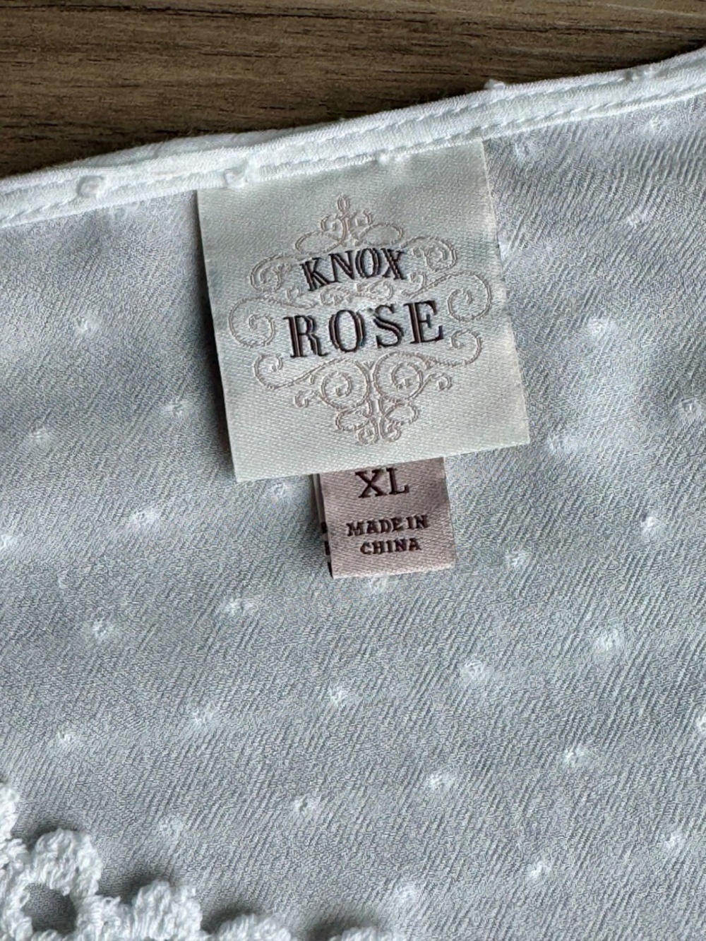 Romantic Boho Knox Rose White Eyelet Lace Flutter Sleeve Blouse XL - Picture 4 of 11